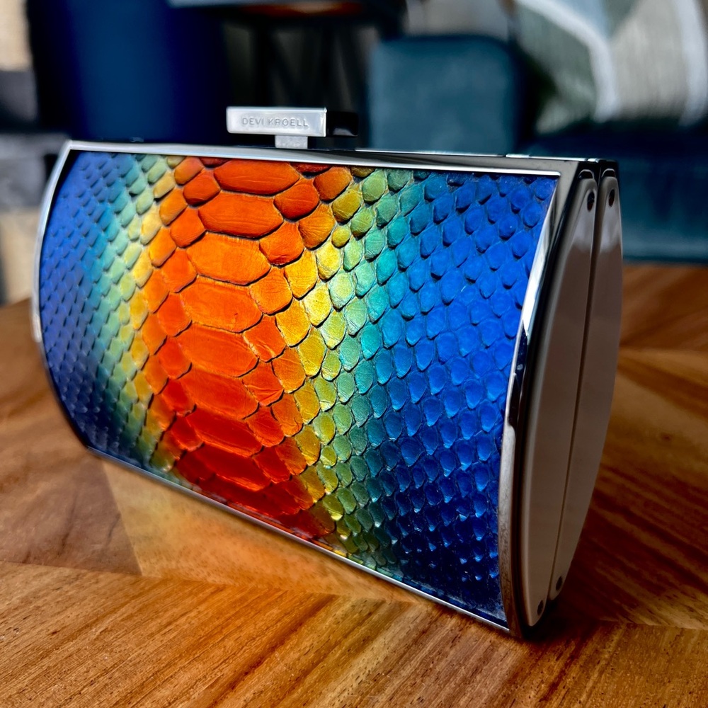 DEVI KROELL CARYLE Rainbow Butterfly Python Clutch - image 10